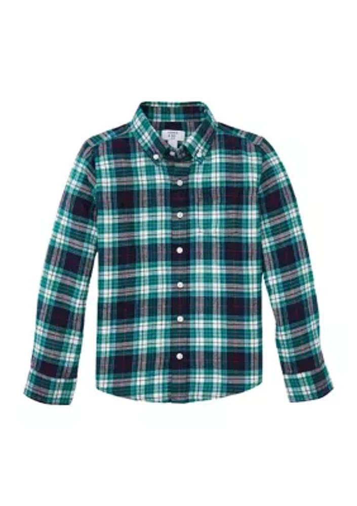 Boys 4-7 Twill Button Down Shirt