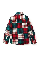 Boys 4-7 Patchwork Button Down Shirt