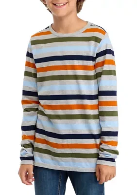 Boys 8-20 Striped Crew Neck T-Shirt