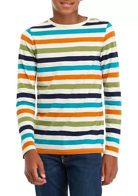 Boys 8-20 Striped Crew Neck T-Shirt