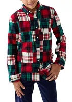 Boys 8-20 Patchwork Button Down Shirt