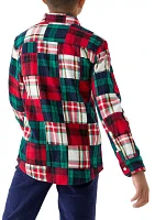 Boys 8-20 Patchwork Button Down Shirt