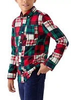 Boys 8-20 Patchwork Button Down Shirt