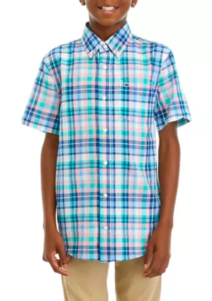 Boys 8-20 Woven Madras Plaid Shirt