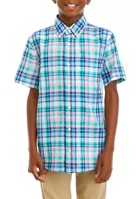 Boys 8-20 Woven Madras Plaid Shirt