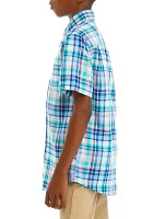 Boys 8-20 Woven Madras Plaid Shirt