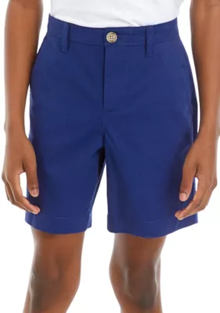 Boys 8-20 Twill Solid Shorts