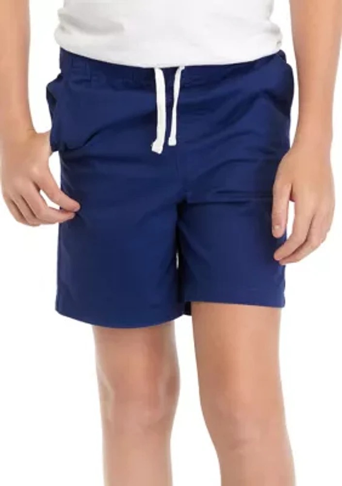 Boys 8-20 Solid Twill Deck Shorts