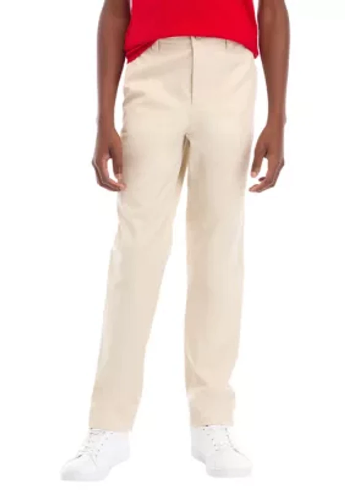 Boys 8-20 Husky Twill Solid Pants