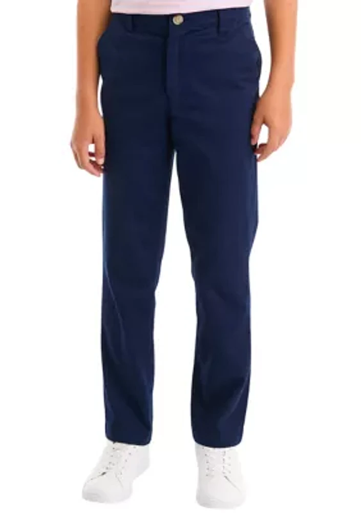 Boys 8-20 Husky Twill Solid Pants