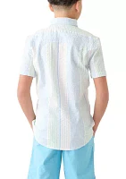 Boys 8-20 Short Sleeve Seersucker Button Down Shirt