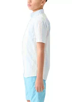 Boys 8-20 Short Sleeve Seersucker Button Down Shirt