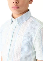 Boys 8-20 Short Sleeve Seersucker Button Down Shirt
