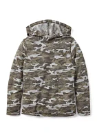 Boys 8-20 Long Sleeve Jaspe Printed Hoodie