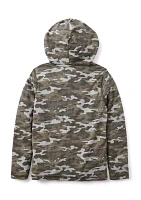 Boys 8-20 Long Sleeve Jaspe Printed Hoodie