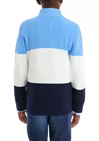 Boys 8-20 Color Block Zip Sweater