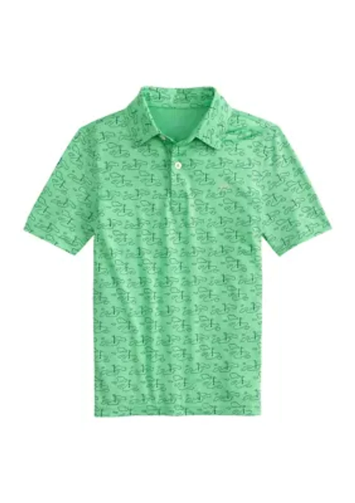 Boys 8-20 Who's Your Caddy Printed Performance Polo Shirt