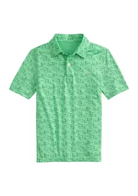 Boys 8-20 Who's Your Caddy Printed Performance Polo Shirt