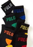 Polo Logo Solid Quarter Socks - 6 Pack