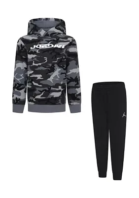 Boys 4-7 Camo Printed Fleece Hoodie and Joggers Set