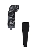 Boys 4-7 Camo Printed Fleece Hoodie and Joggers Set