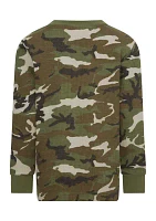 Boys 8-20 Camo Printed Waffle Knit T-Shirt