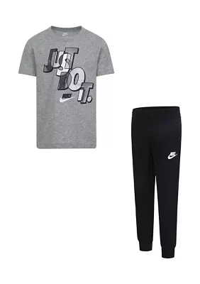 Boys 4-7 Puzzle Just Do It Graphic T-Shirt and Joggers Set