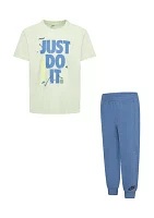 Boys 4-7 Short Sleeve Graphic T-Shirt and Solid Joggers Set