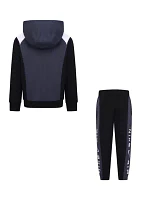 Boys 4-7 Color Blocked Fleece Hoodie and Joggers Set