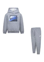 Boys 4-7 Big Logo Graphic Hoodie and Fleece Joggers Set