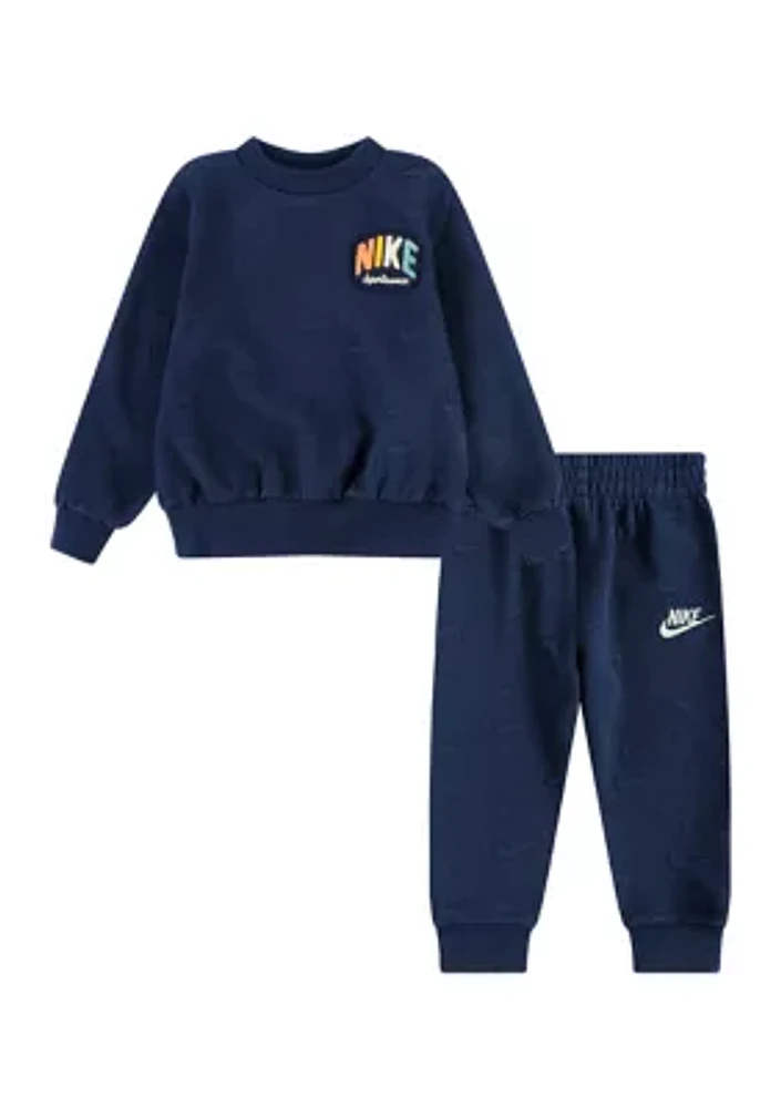 Boys 4-7 Bubble Knit Jacquard Sweatshirt and Joggers Set