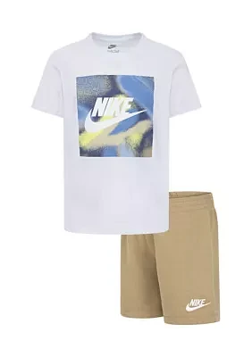 Boys 4-7 Jersey Box Logo Graphic T-Shirt and Shorts Set