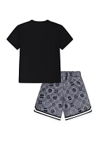 Boys 4-7 Jersey Palm Graphic T-Shirt and Printed Mesh Shorts Set