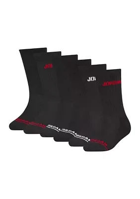 Boys Jordan Legend Crew Socks - 6 Pack