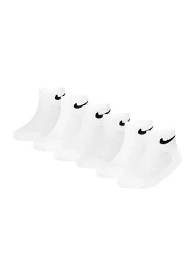 Boys Mesh Cushion Ankle Socks - 6 Pack