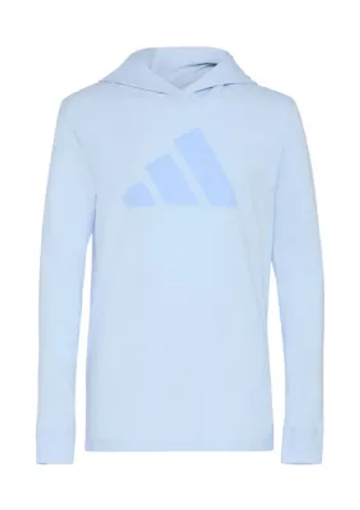 Boys 8-20 adidas Long Sleeve Hooded Snow Heather Tee