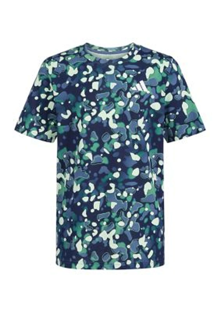 Short Sleeve Pebble Print Camo T-Shirt