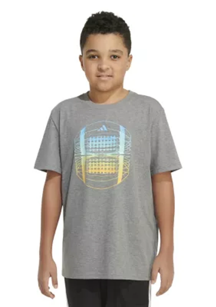 Boys 8-20 Short Sleeve Football Heather Graphic T-Shirt