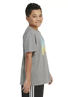 Boys 8-20 Short Sleeve Football Heather Graphic T-Shirt