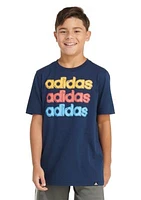 Boys 8-20 Short Sleeve Linear Stack Graphic T-Shirt