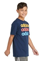 Boys 8-20 Short Sleeve Linear Stack Graphic T-Shirt