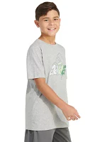 Boys 4-7 Short Sleeve Illustrated Sportswear Logo Heather T-Shirt