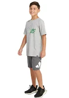 Boys 4-7 Short Sleeve Illustrated Sportswear Logo Heather T-Shirt