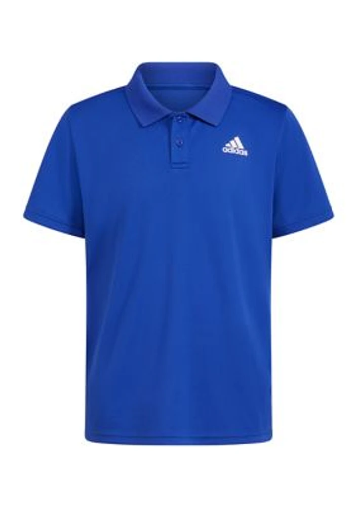 Boys 8-20 Short Sleeve 3-Stripe Polyester Mesh Polo Shirt