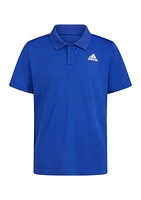 Boys 8-20 Short Sleeve 3-Stripe Polyester Mesh Polo Shirt