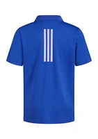 Boys 8-20 Short Sleeve 3-Stripe Polyester Mesh Polo Shirt