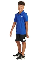 Boys 8-20 Short Sleeve 3-Stripe Polyester Mesh Polo Shirt