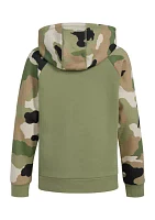 Boys 8-20 Long Sleeve Printed Color Block Camo Pullover