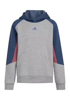 Boys 8-20 Long Sleeve Color Block Hooded Pullover (Extended Size)