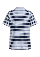 Boys 8-20 Short Sleeve Yarn Dyed Stripe Polo Shirt